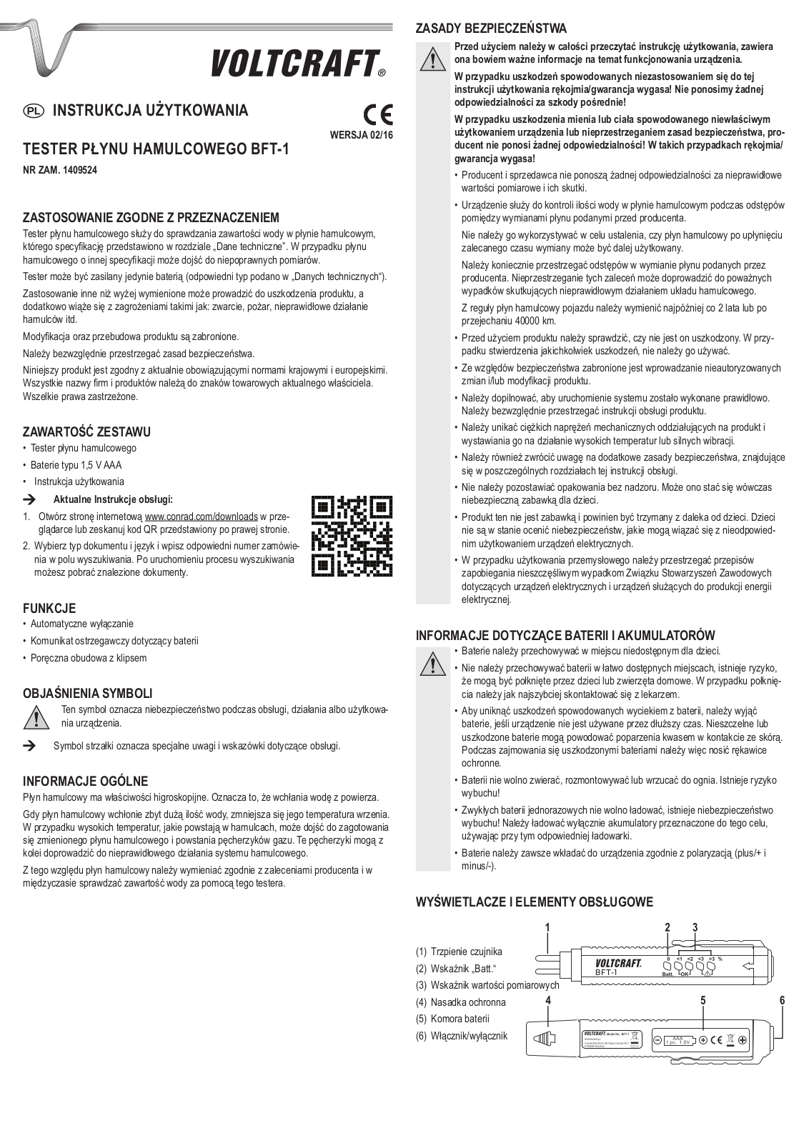 VOLTCRAFT BFT-1 Operation Manual