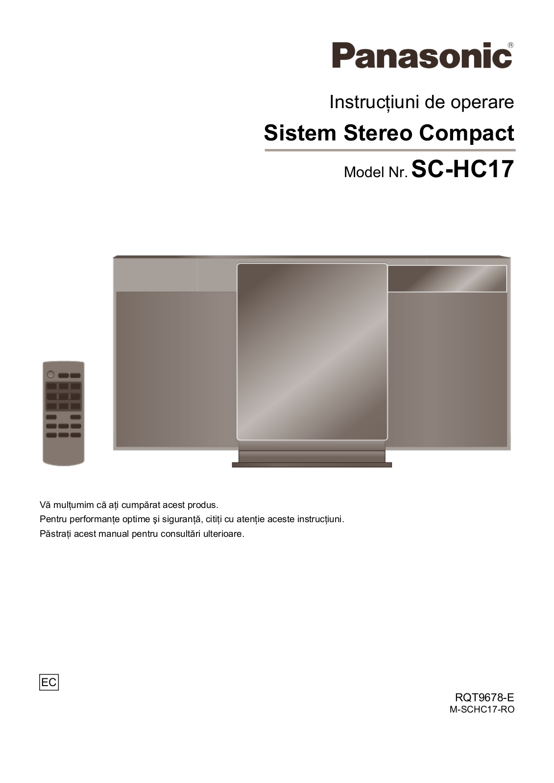 Panasonic SC-HC17 User Manual