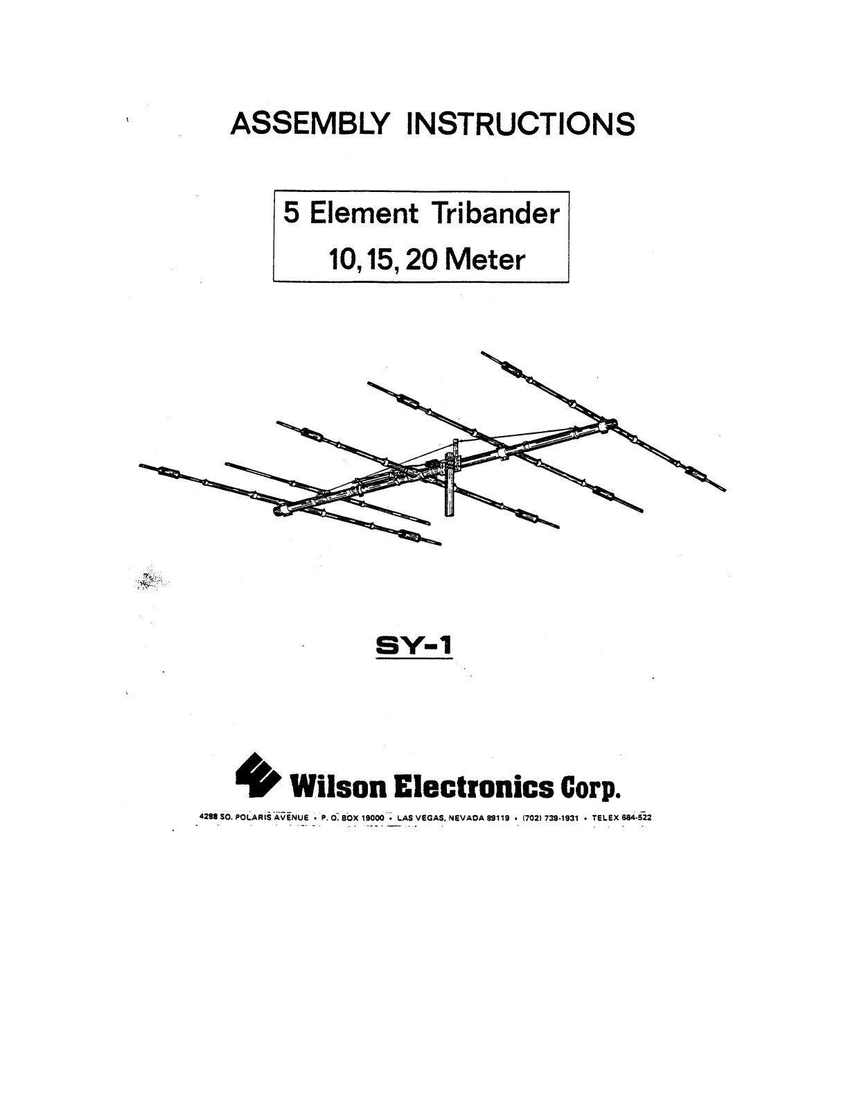 Wilson SY-1 User Manual