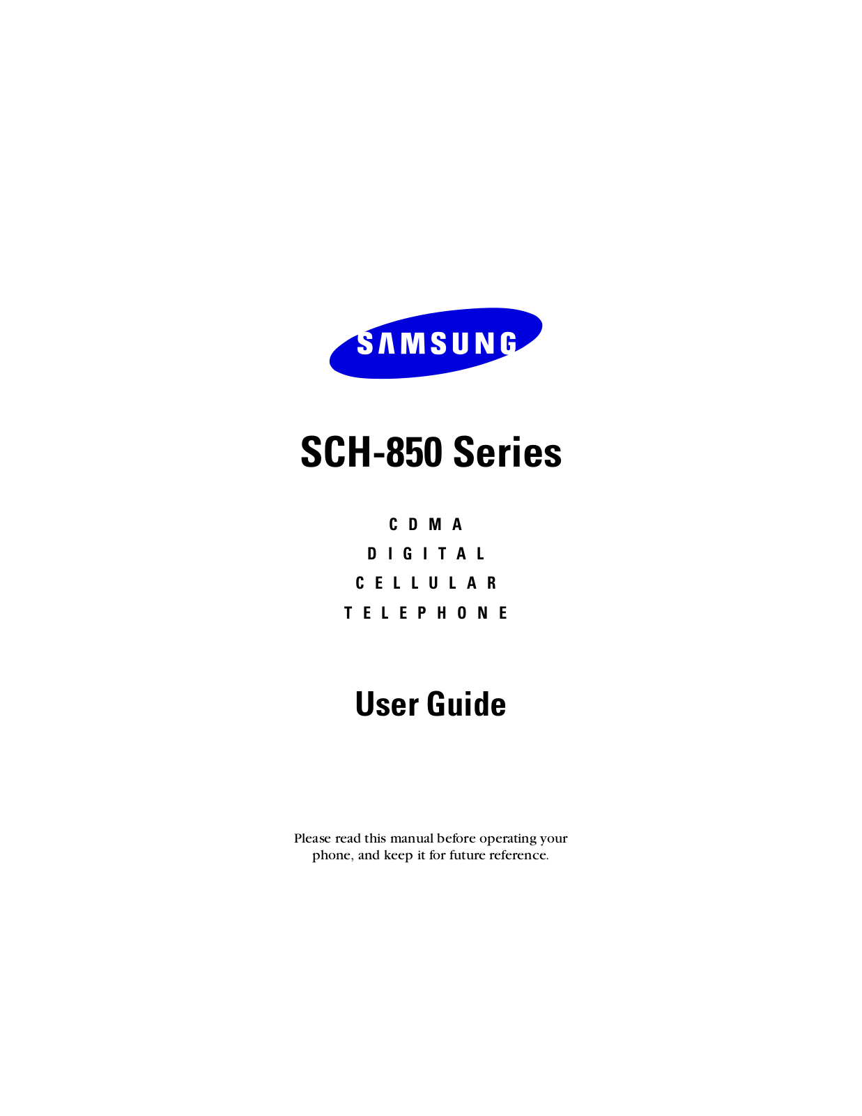 Samsung SCH-850BG, SCH-850BBA, SCH-850BE, SCH-850B, SCH-850ABA User Manual