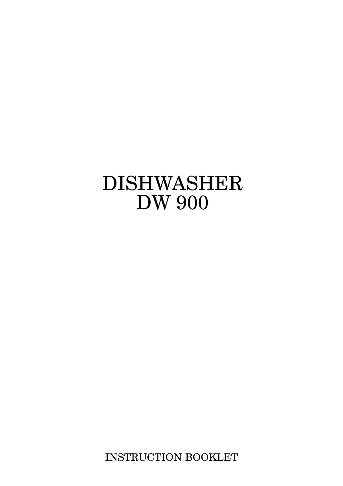 Zanussi DW900-A User Manual