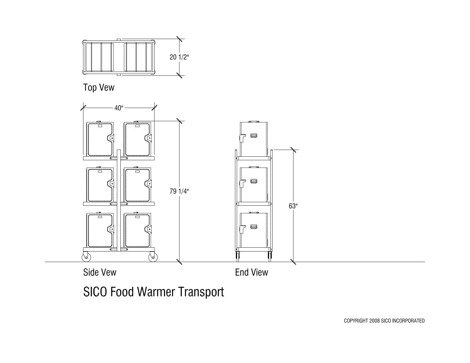 Sico Mobile Food Warmer Transport Specifications