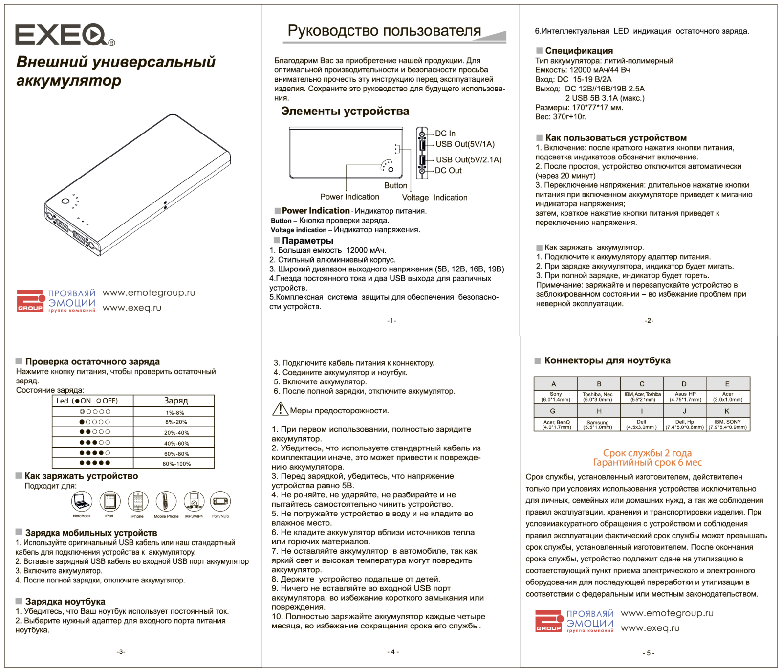 Exeq PHL12000 User Manual