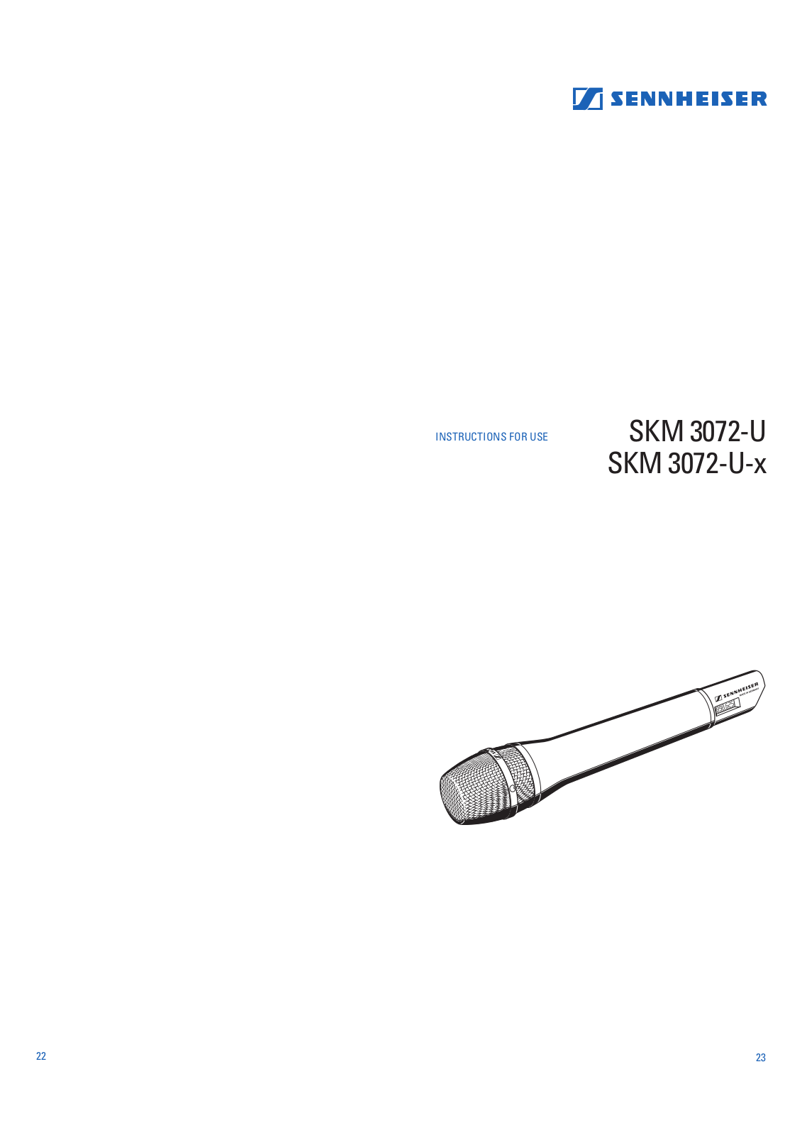 Sennheiser SKM 3072-U-x, SKM 3072-U User Manual