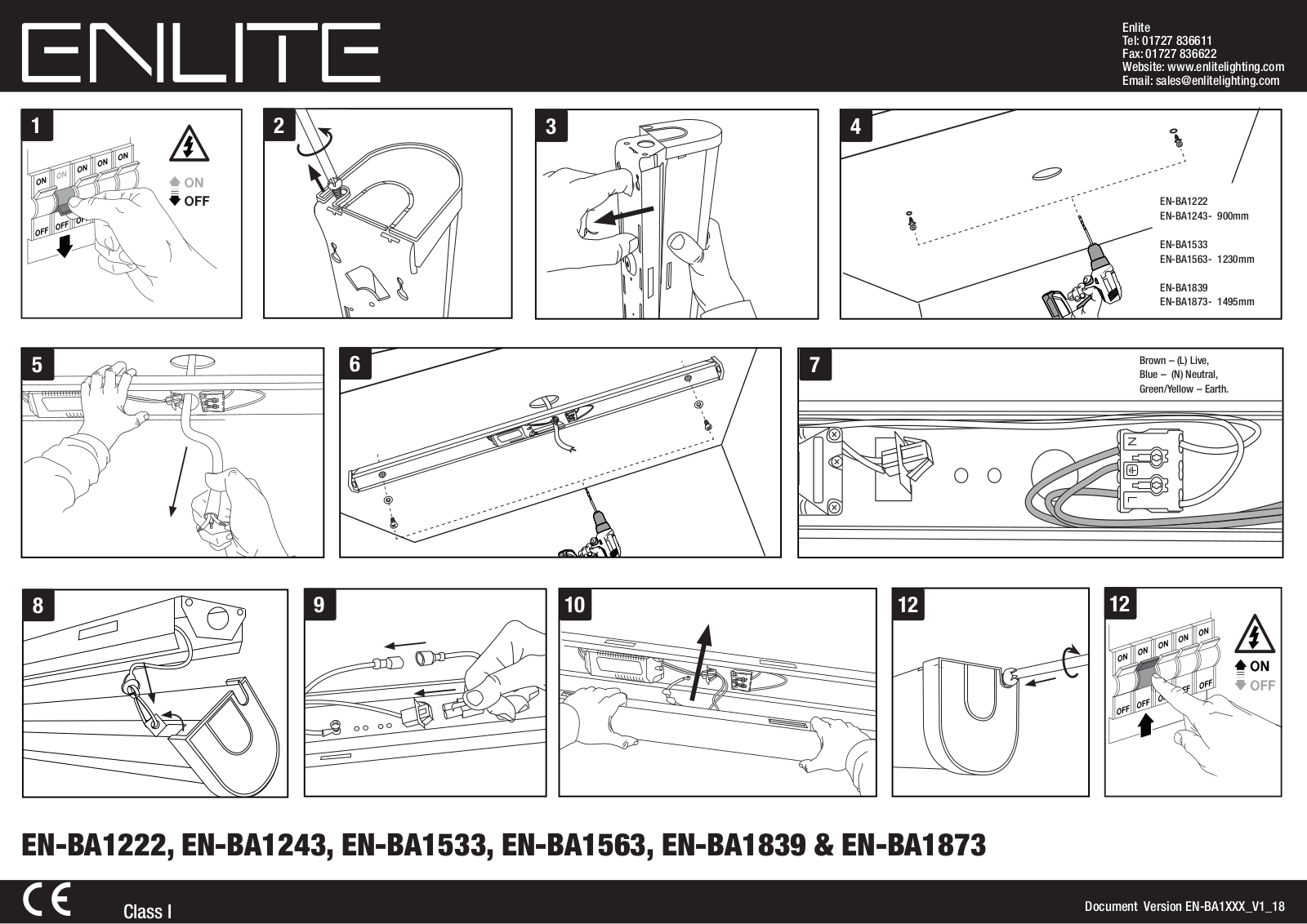 Enlite EN-BA1222, EN-BA1563, EN-BA1873, EN-BA1243, EN-BA1839 Installation Instructions