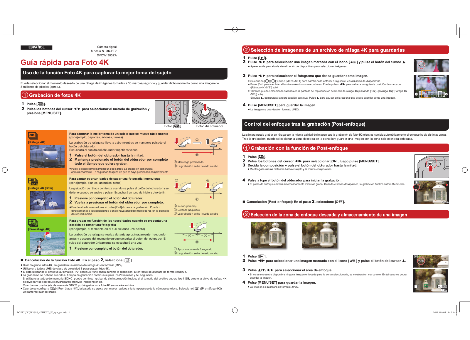 Panasonic DC-FT7 Guide rapide