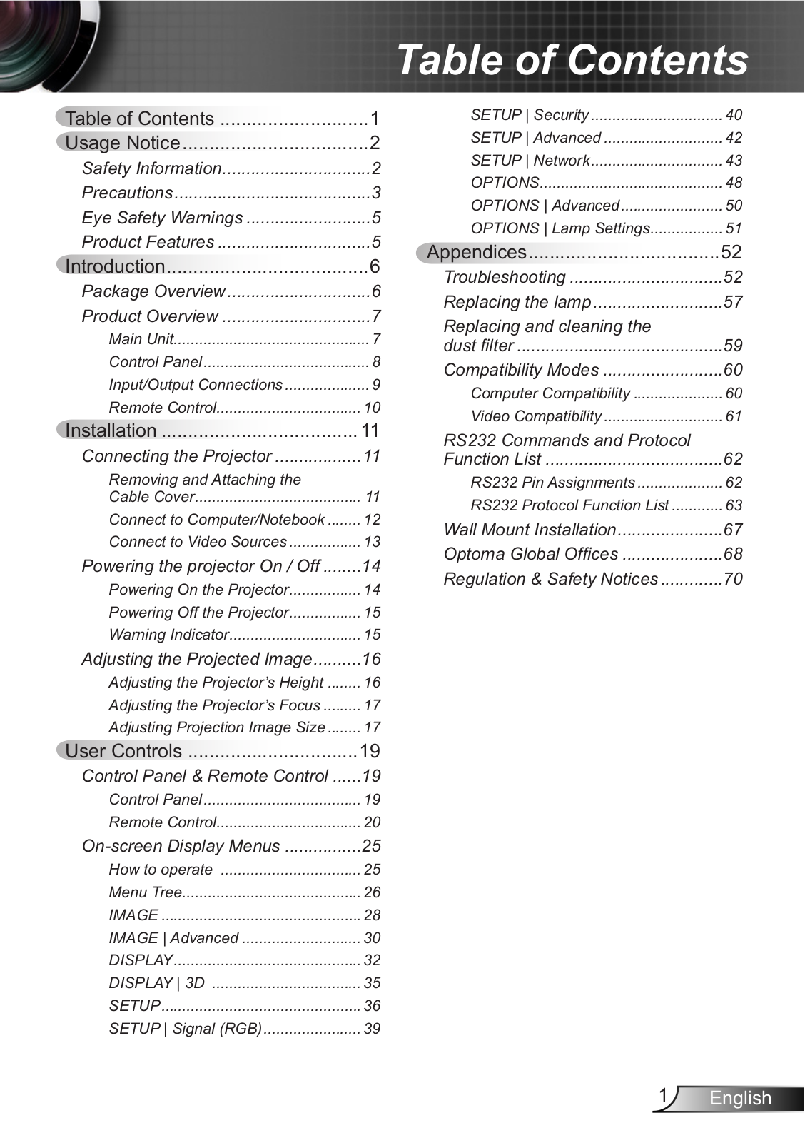 Optoma EW695UT User Manual