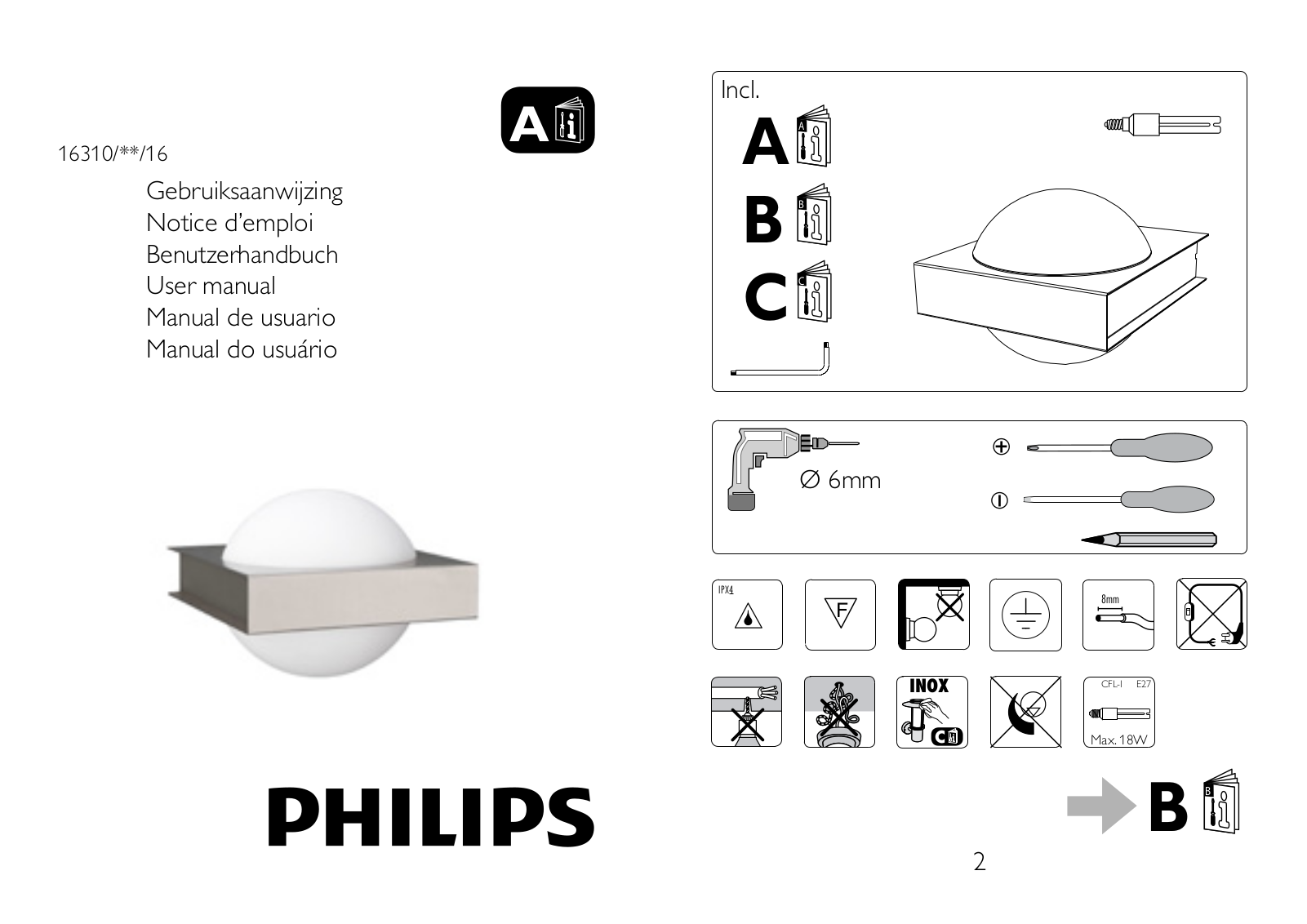 Philips 16310-47-16 Instruction Manual