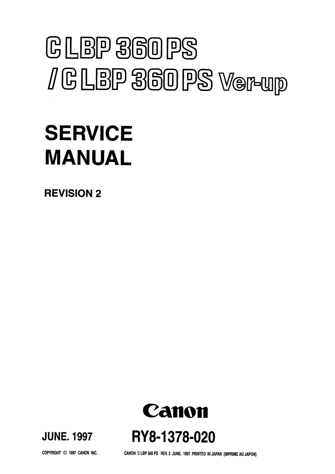 Canon CLBP 360PS Service Manual