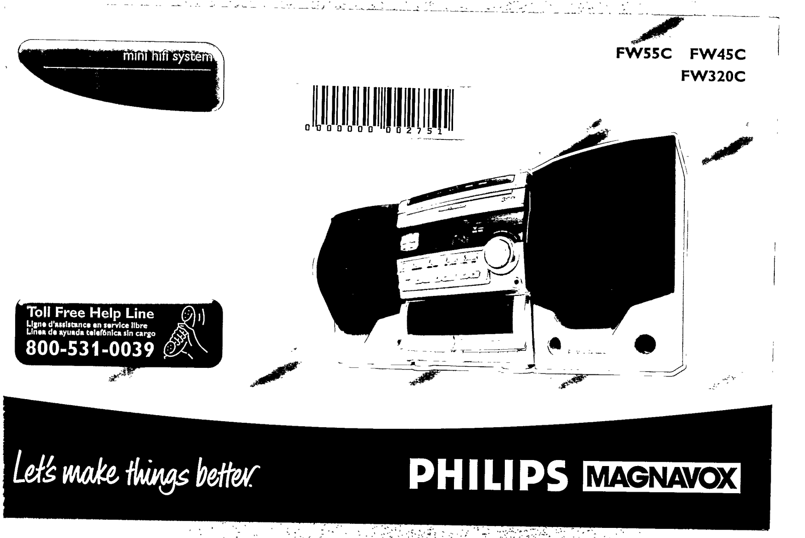 Philips FW55C/37, FW45C/37, FW320C/37 User Manual