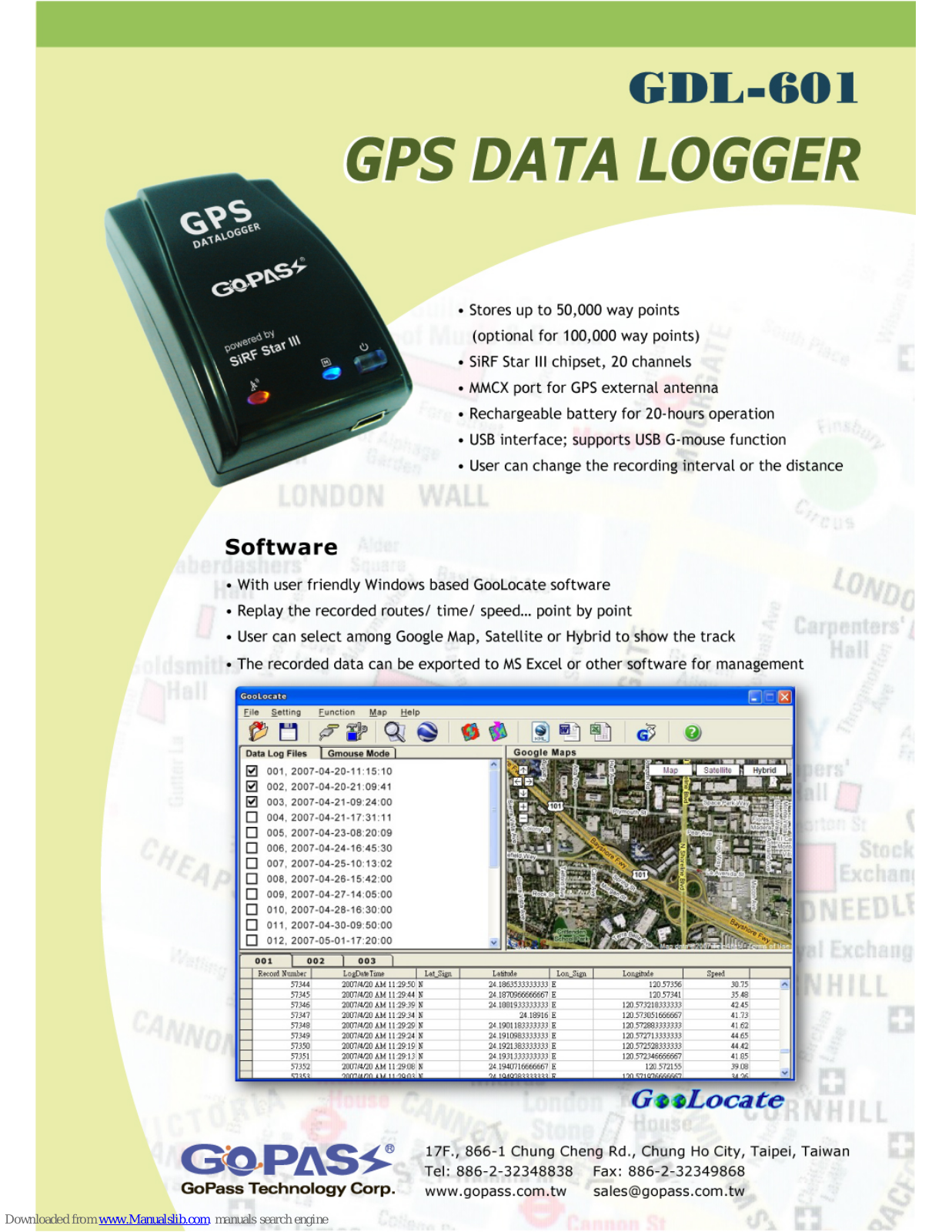 GoPass GDL-601 Brochure