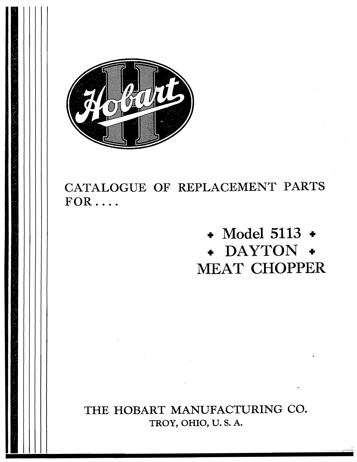 Hobart 5113 Parts List