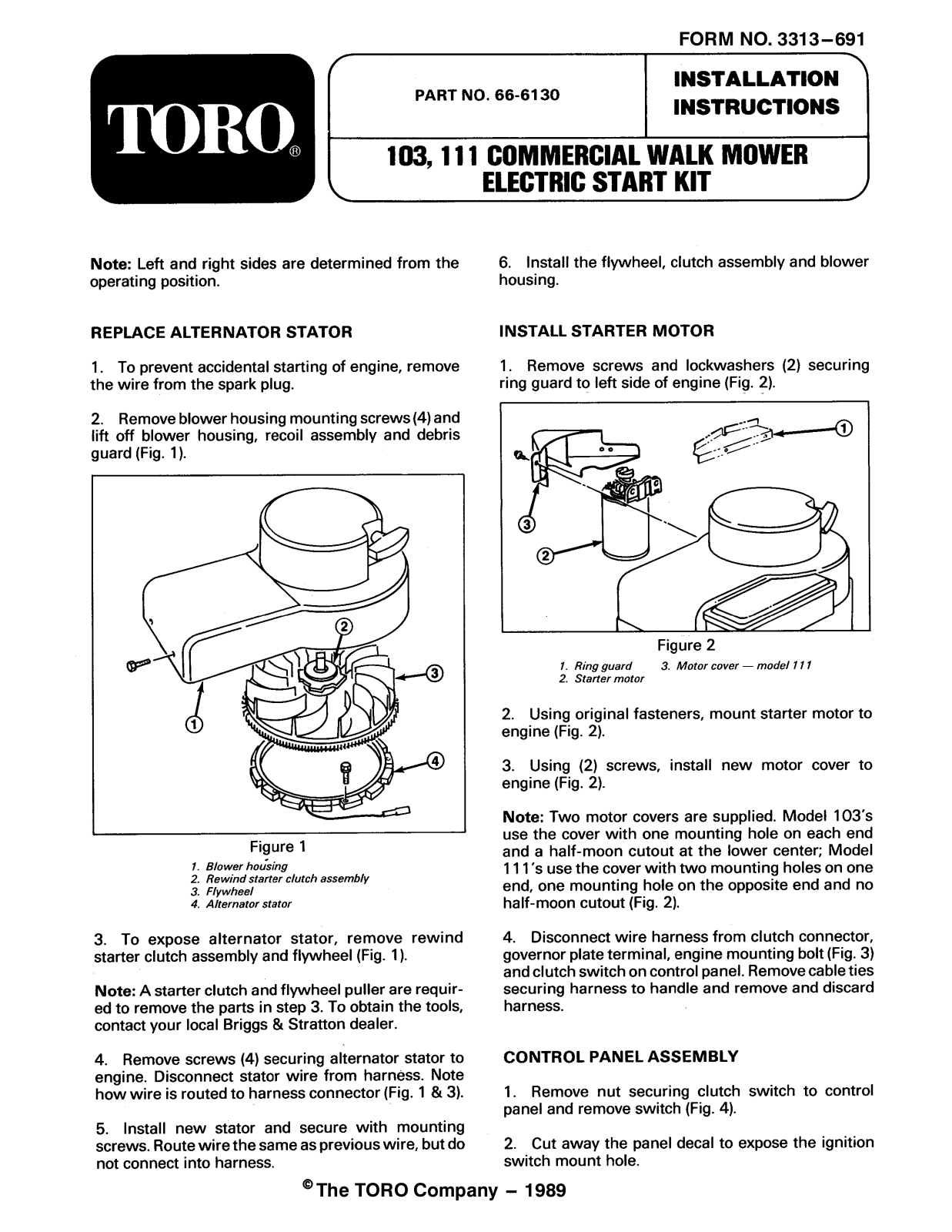 Toro 66-6130 Operator's Manual