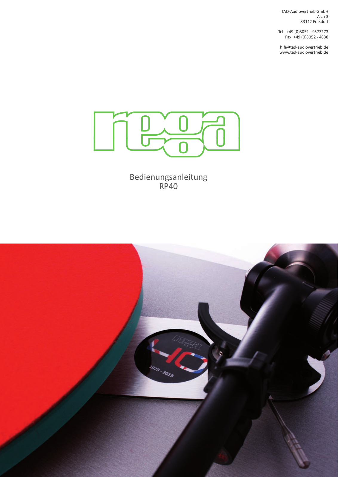 Rega RP40 User Manual