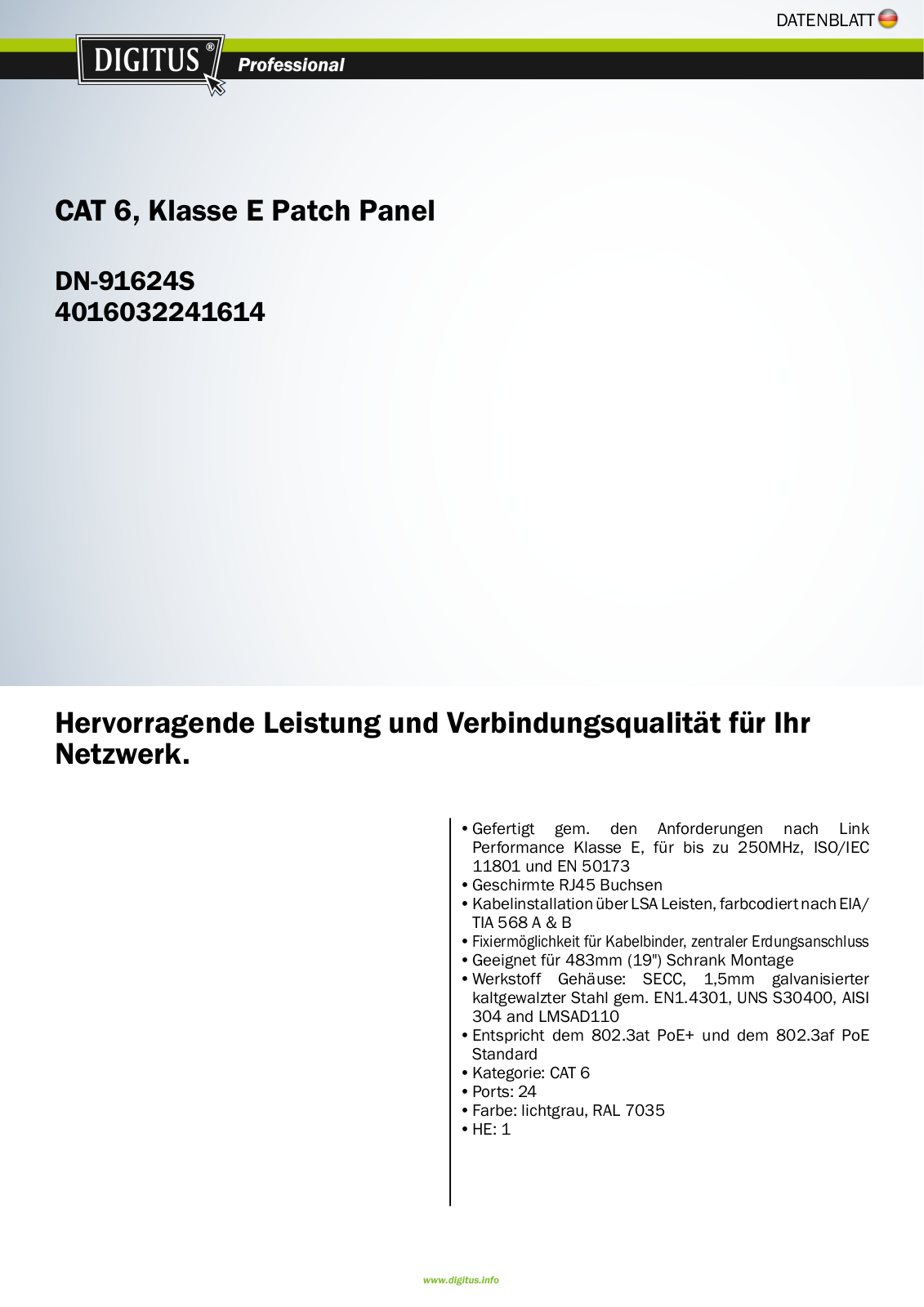 Digitus Professional DN-91624S User Manual