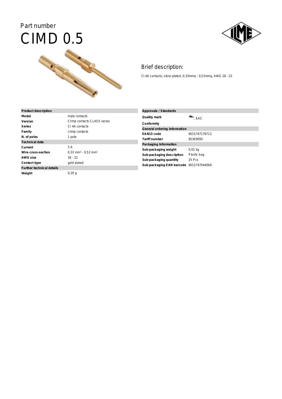 ILME CIMD-0.5 Data Sheet