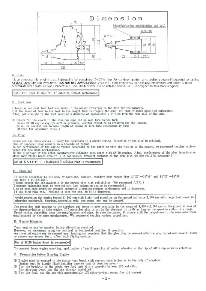 Saito FA-82B User Manual