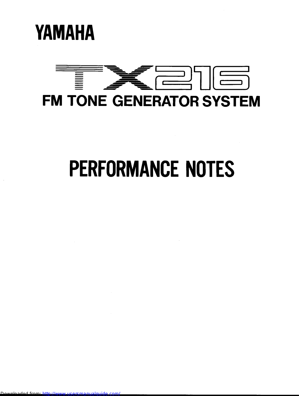 Yamaha Audio TX216 User Manual