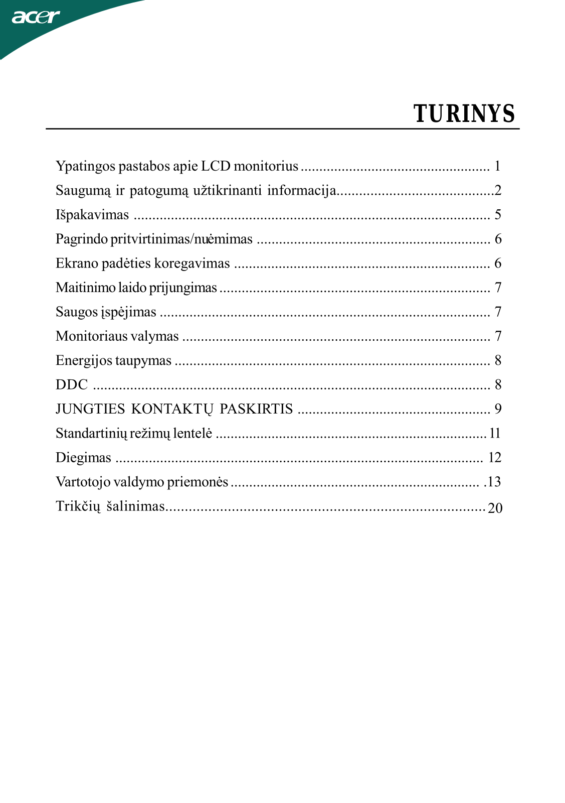 Acer H163HQL User Manual