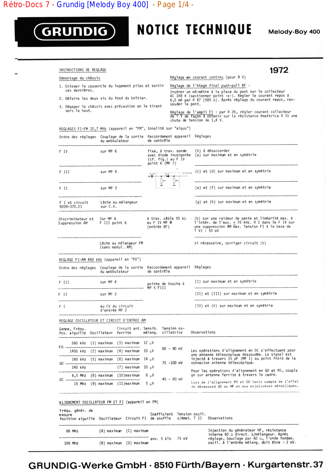 Grundig Melody-Boy-400 Service Manual