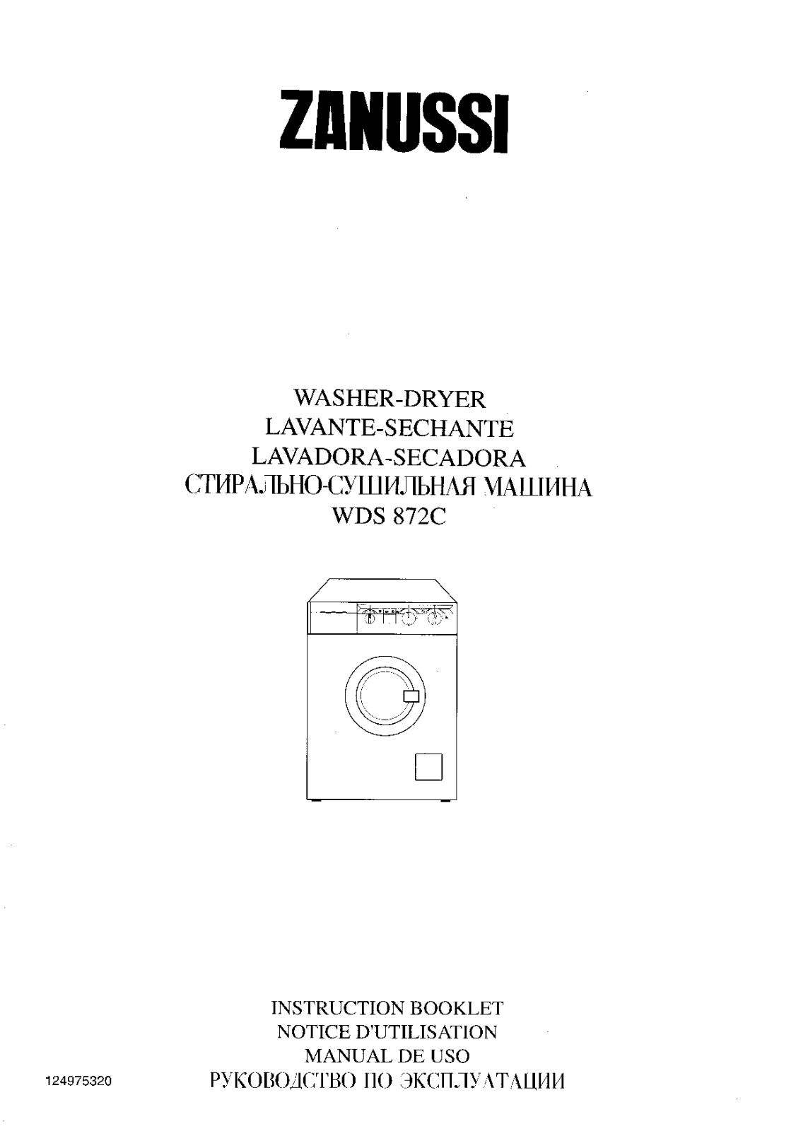 Zanussi WDS 872C User Manual