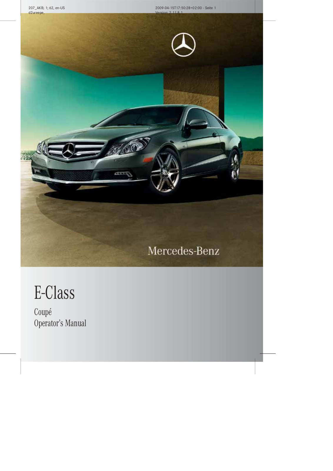 MERCEDES E Coupe User Manual