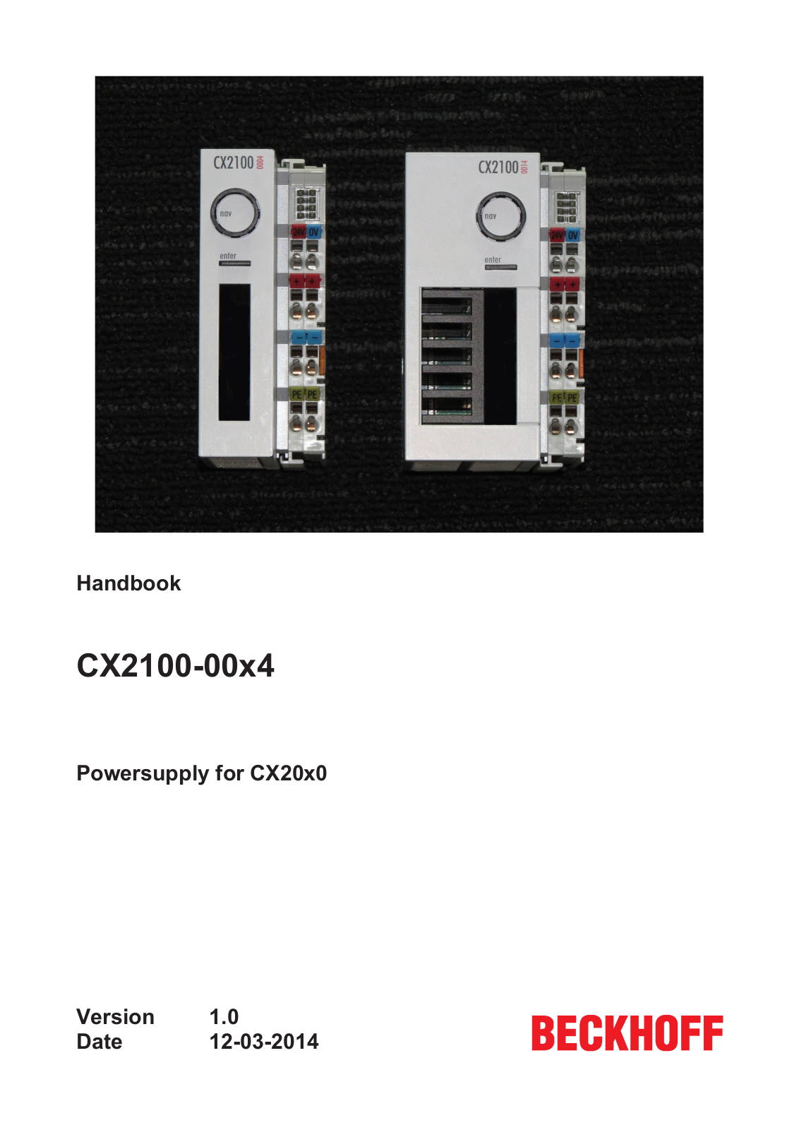 BECKHOFF CX2100­00x4 User Manual