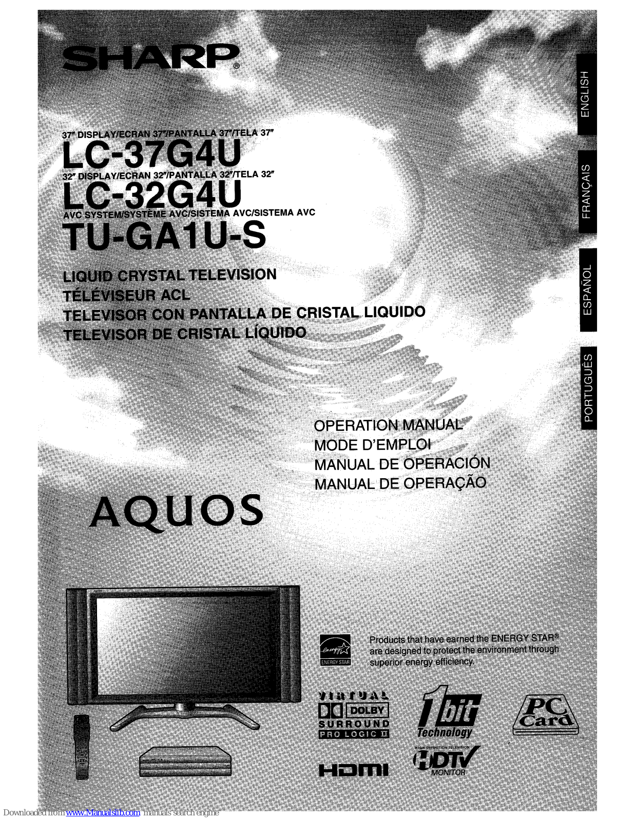 Sharp Aquos LG-37G4U, Aquos LG-32G4U, Aquos TU-GA1U-S Operation Manual