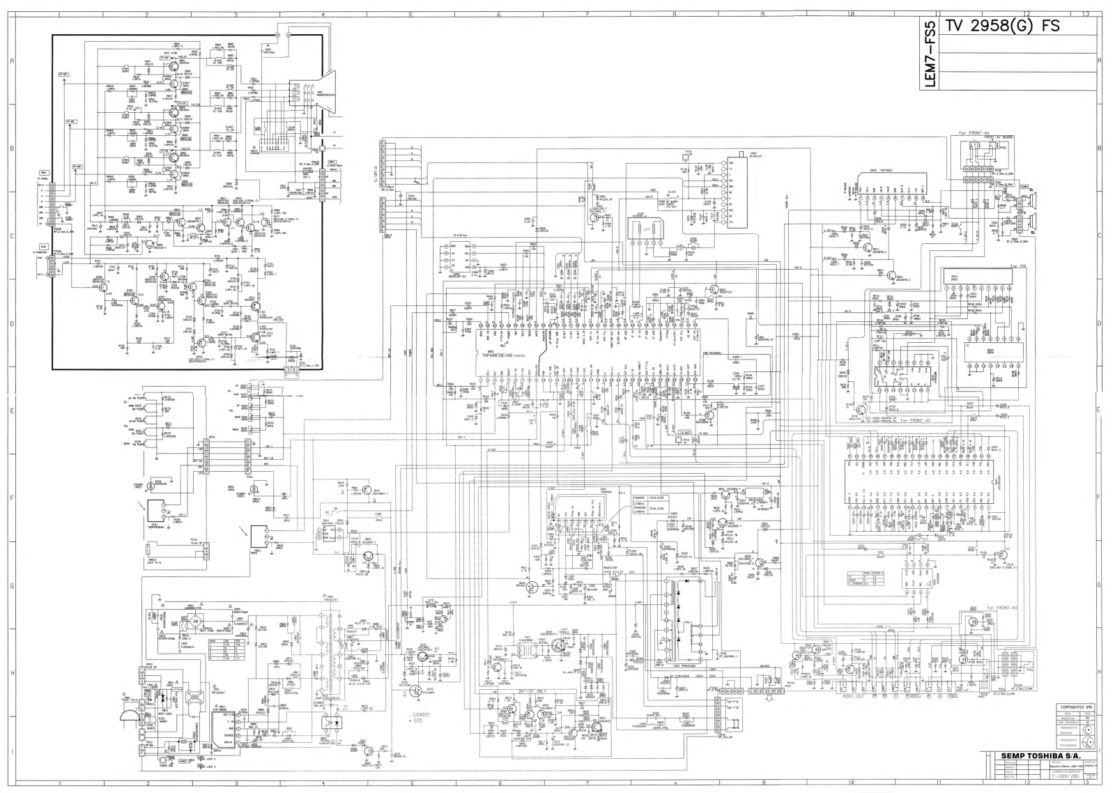 Toshiba TV-2958GFS, TV-3457GFS Schematic