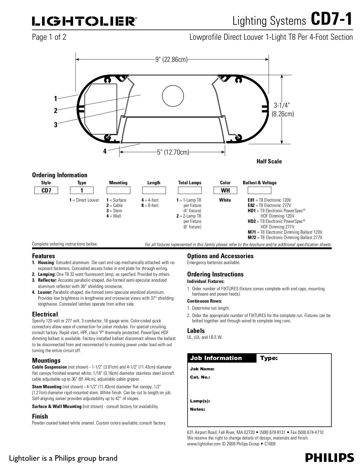 Lightolier CD7-1 User Manual