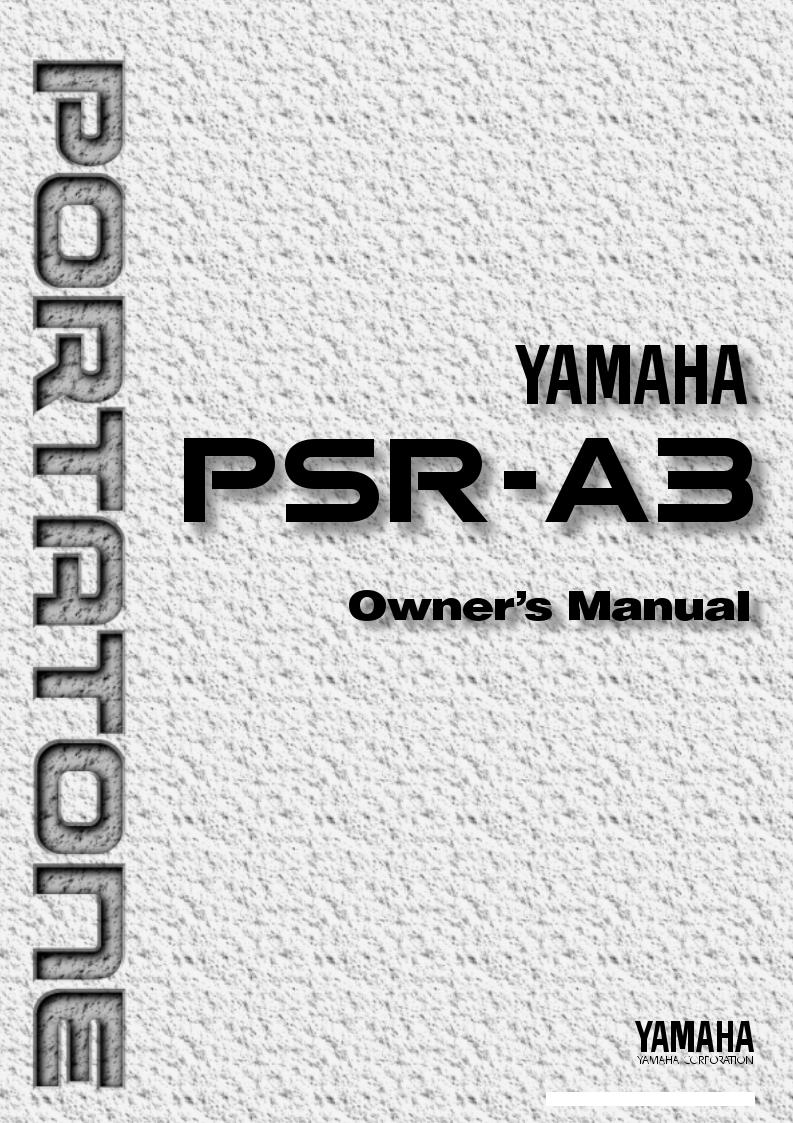 Yamaha PSR-A3E, PSR-A3 User Manual