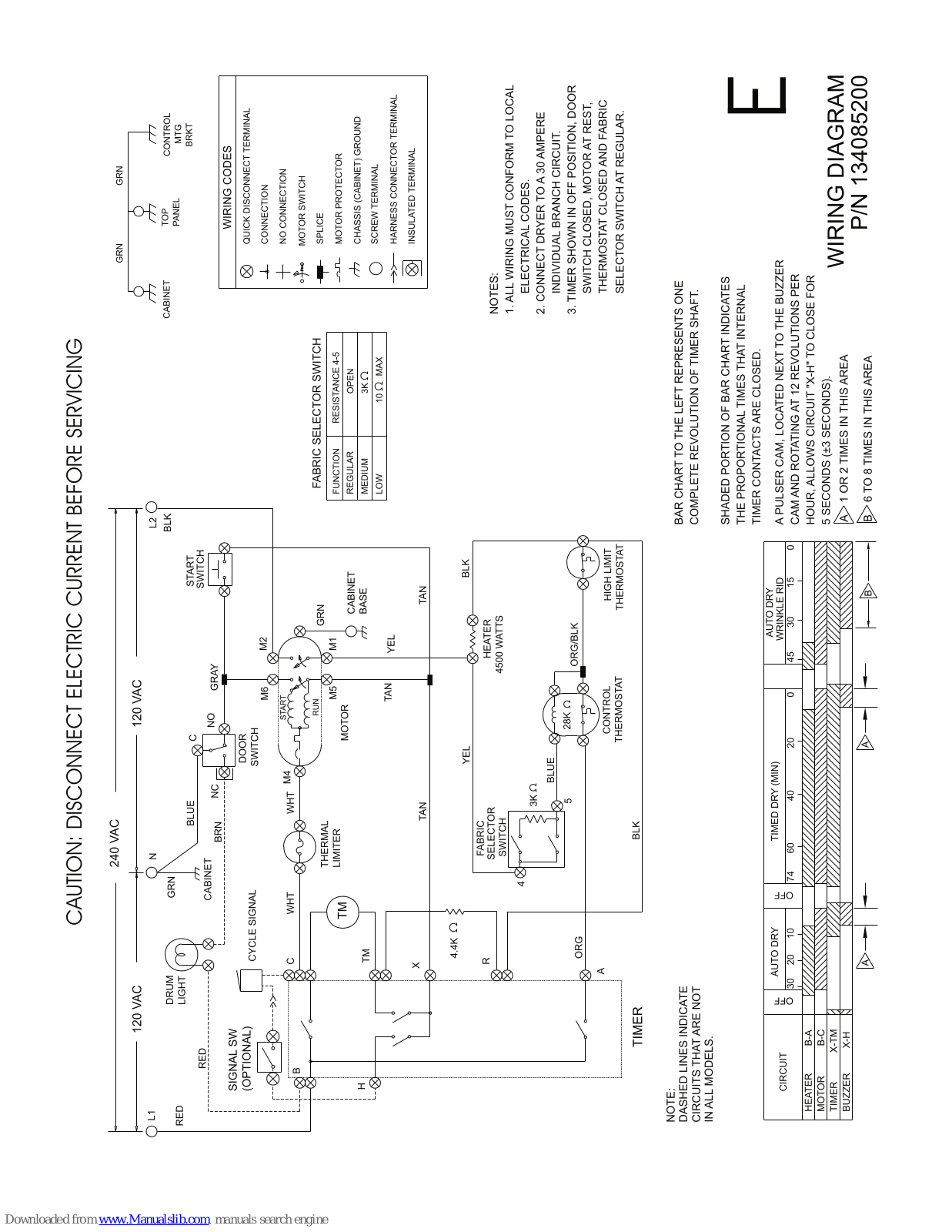 Frigidaire GLER331CAS2 Wiring Diagram