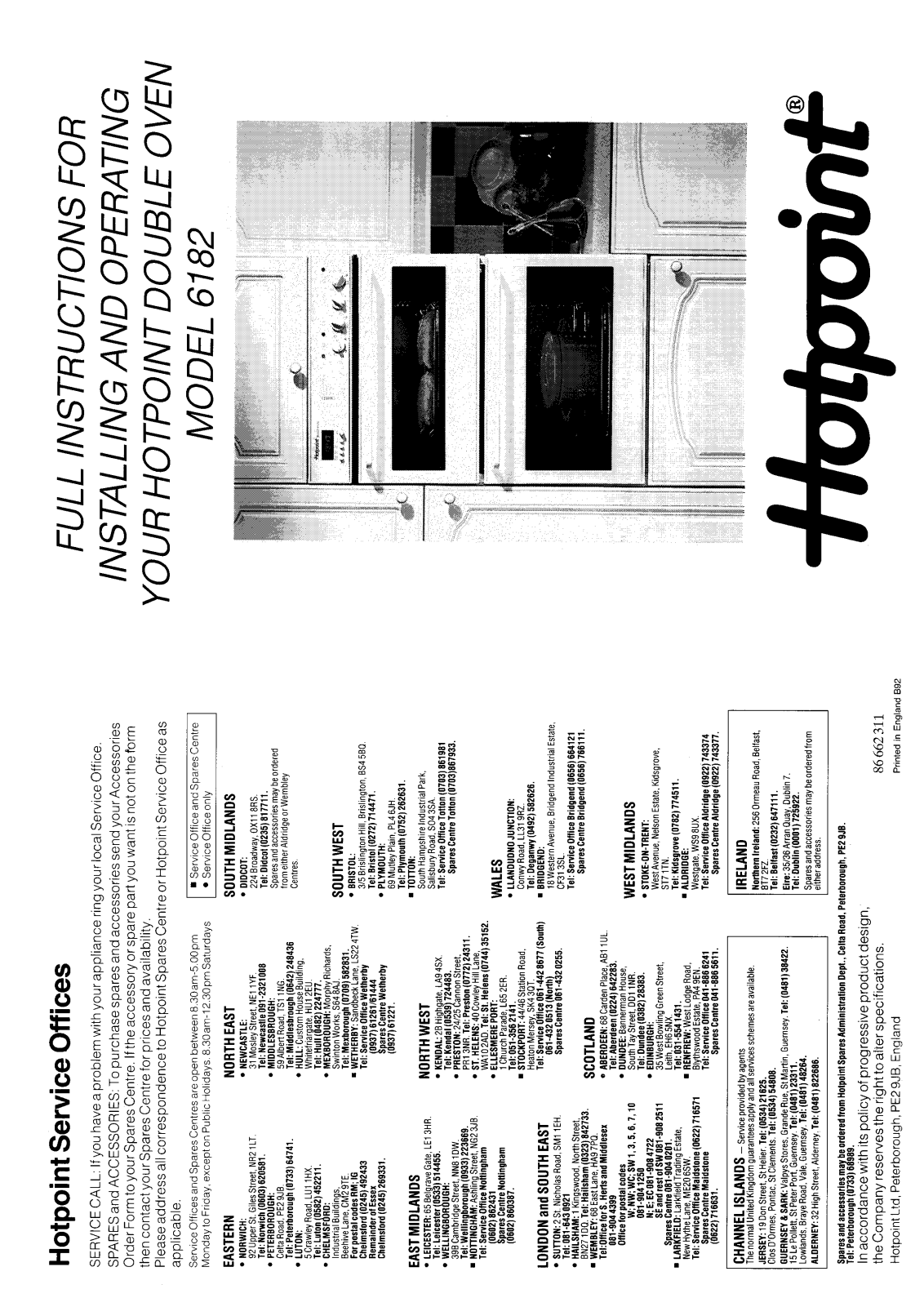 Hotpoint 6182 User Manual