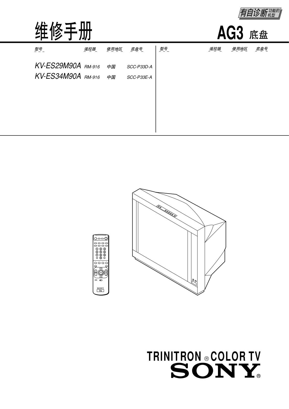 Sony KV-ES29M90A, KV-ES34M90A Service manual