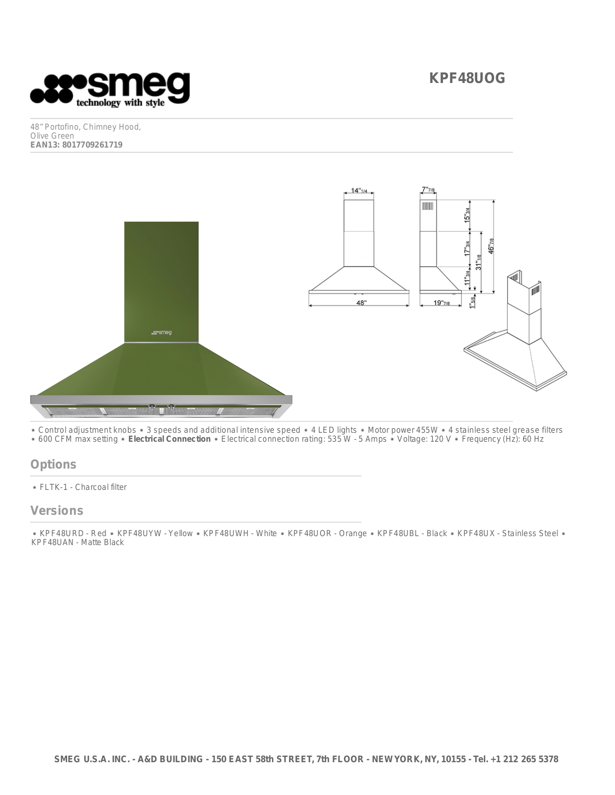 Smeg KPF48UOG User Manual