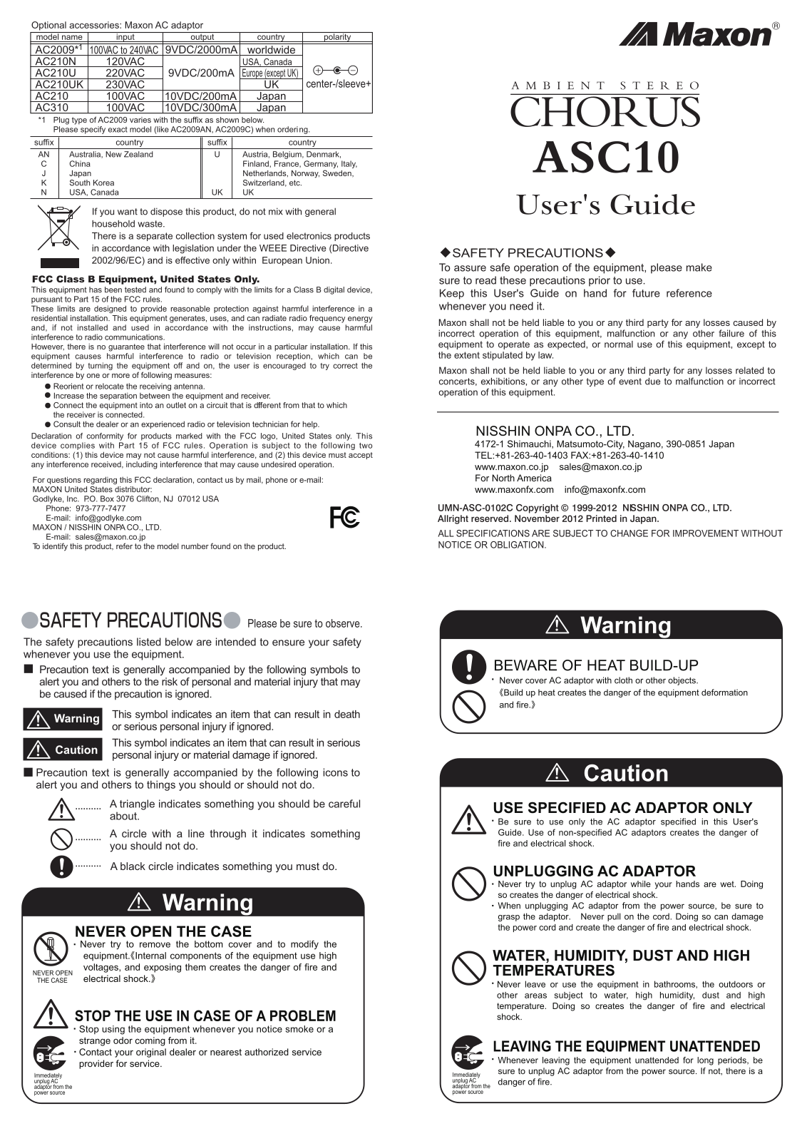 Maxon ASC10 User Guide