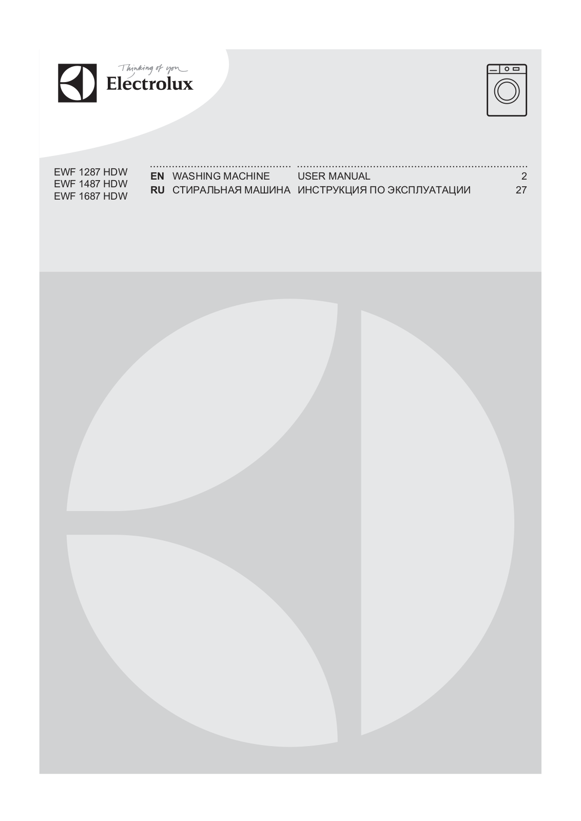 Electrolux EWF1687 User Manual