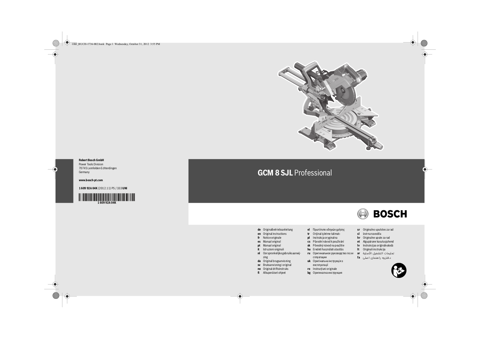 Bosch GCM 8 SJL Professional User guide