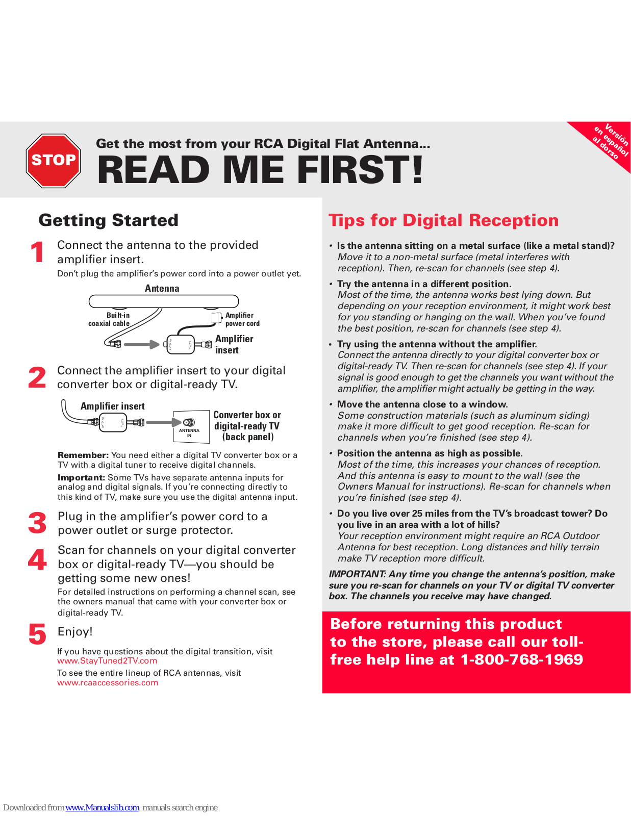 RCA ANT145, ANT1450, ANT1650 Getting Started Manual