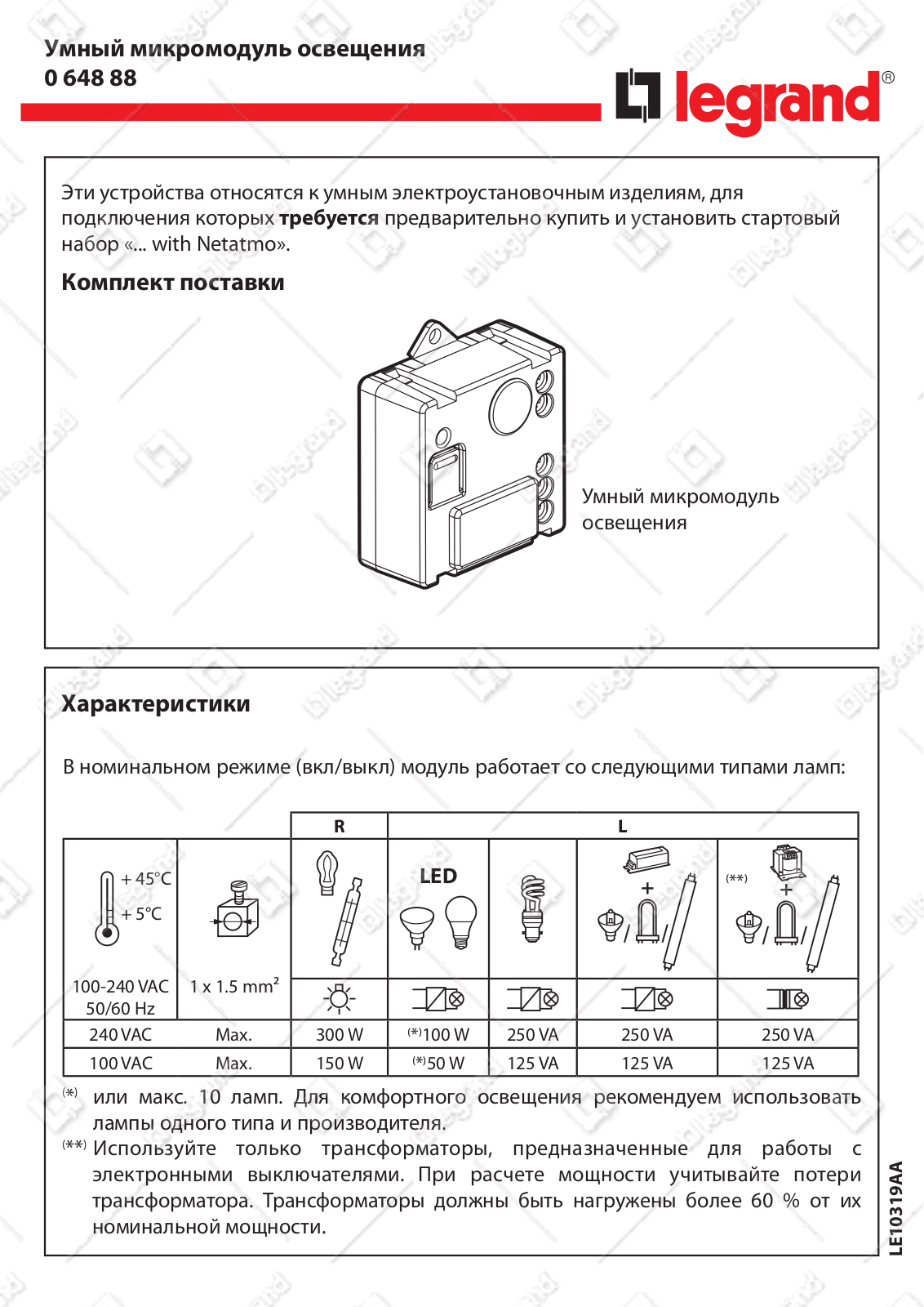 Legrand 064888 User Manual