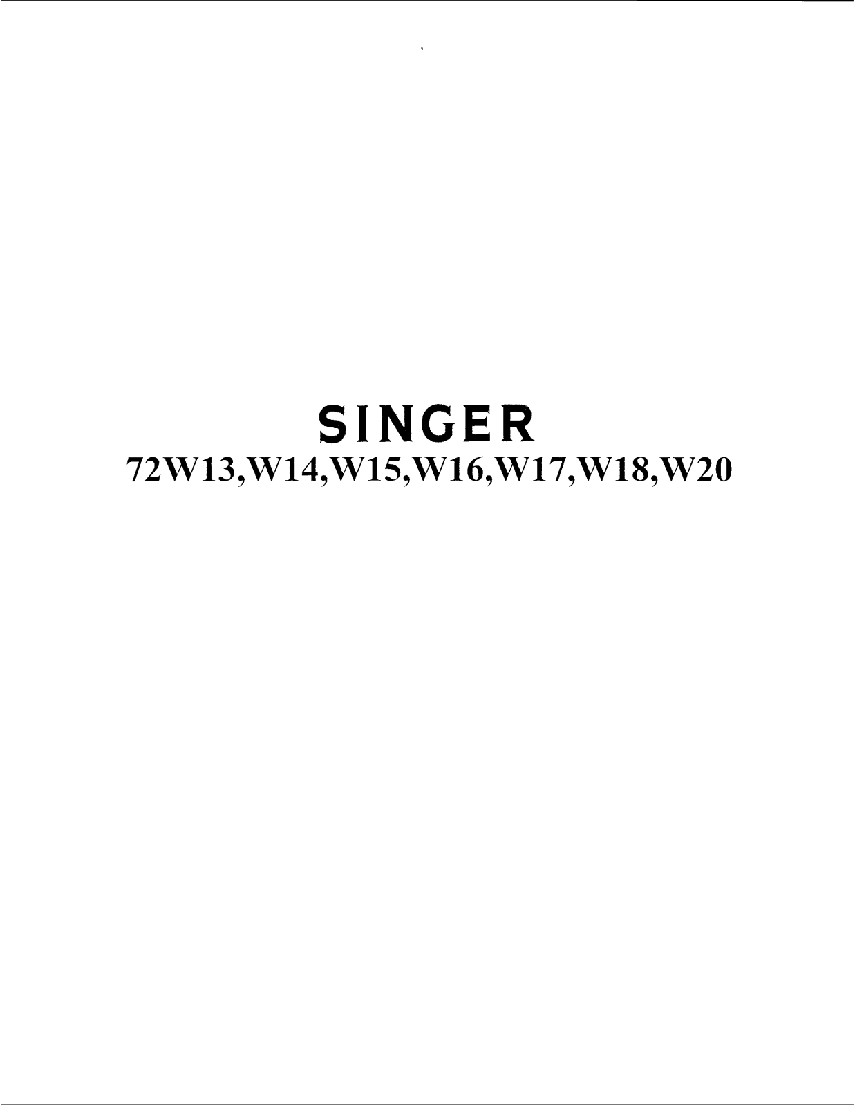 Singer 72W15, 72W17, 72W16, 72W18, 72W14 Instruction Manual