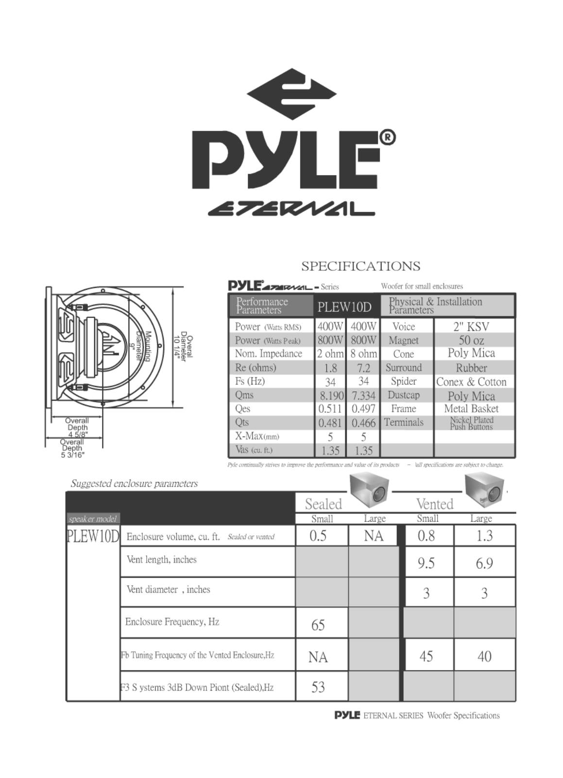 Pyle PLEW-10-D Owners manual