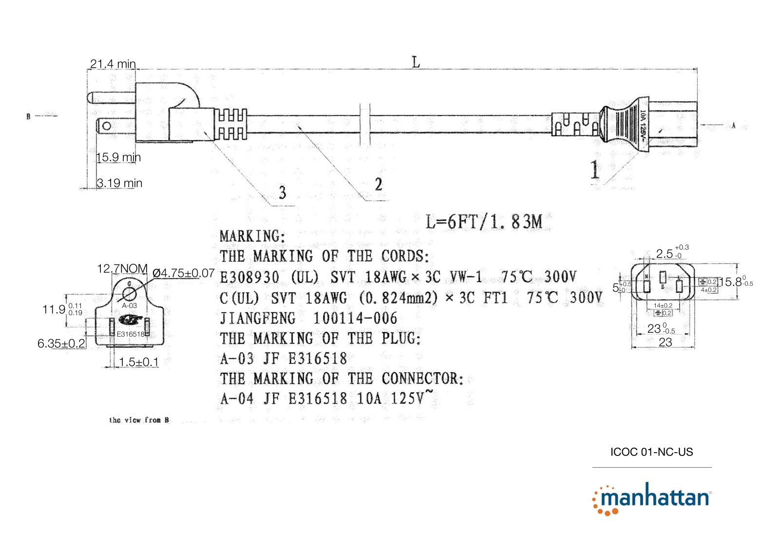Manhattan ICOC 01-NC-US Drawing - ManualMachine.com