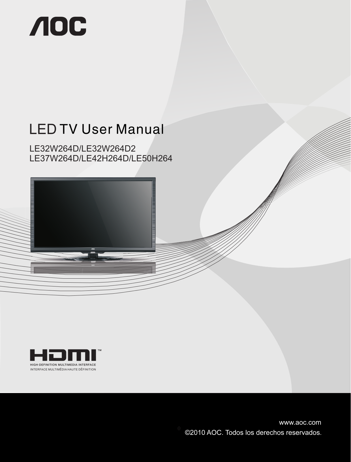 Aoc LE37W264D, LE42H264D, LE50H264, LE32W264D2, LE32W264D User Manual