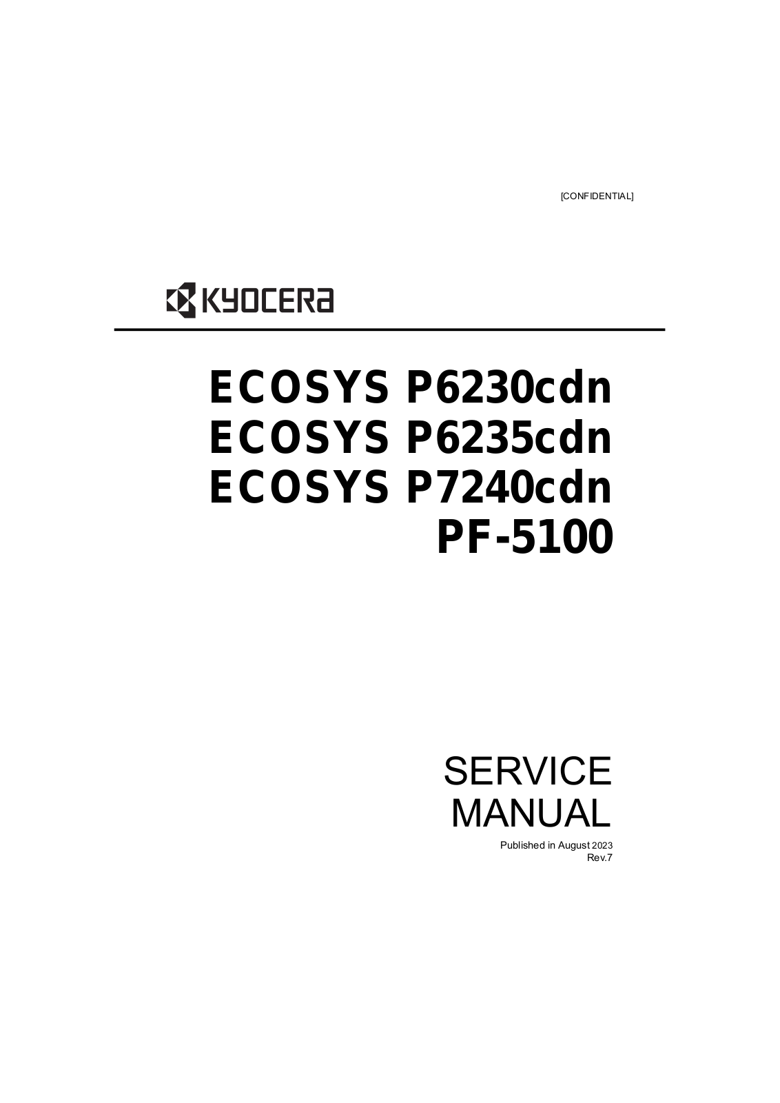 KYOCERA P6230cdn, P6235cdn, P7240cdn, PF-5100 Service Manual