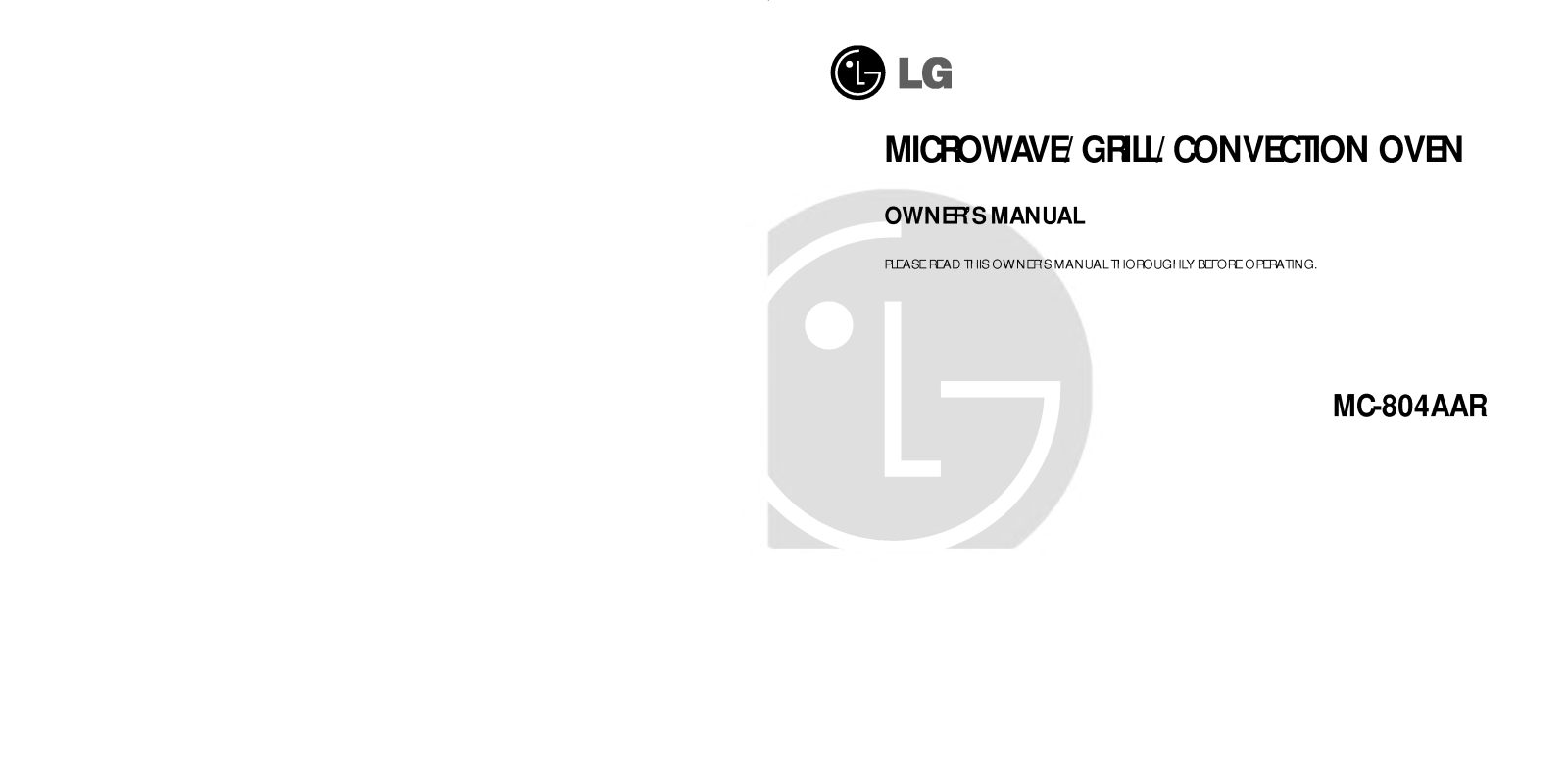 LG MC-804AAR User Manual