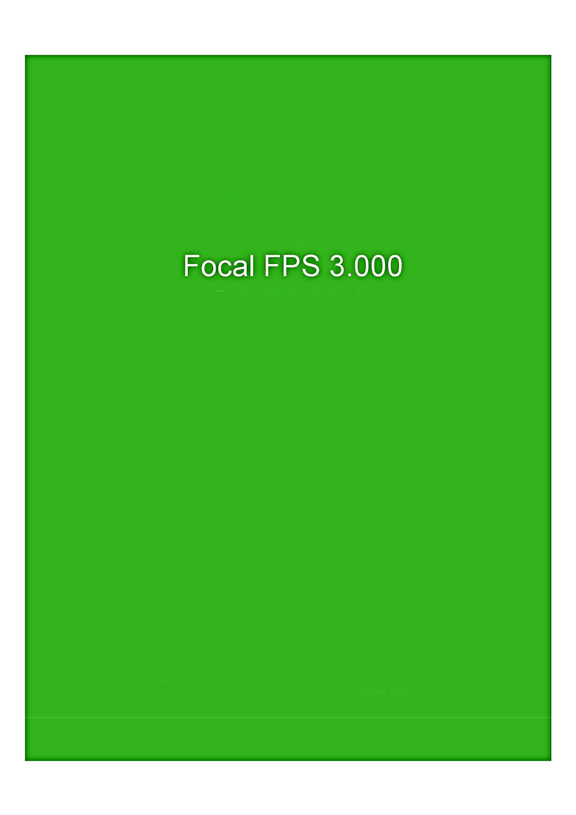 Focal FPS-4160, FPS-3000, FPS-2300-RX, FPS-1500 User Manual