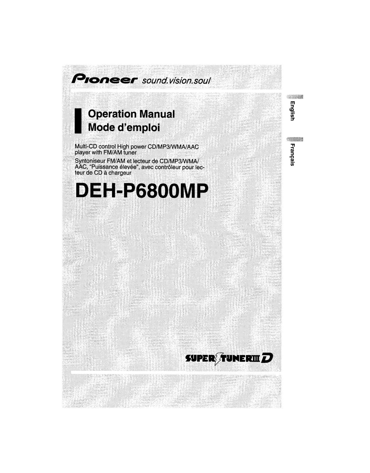 Pioneer DEH P6800MP User Manual