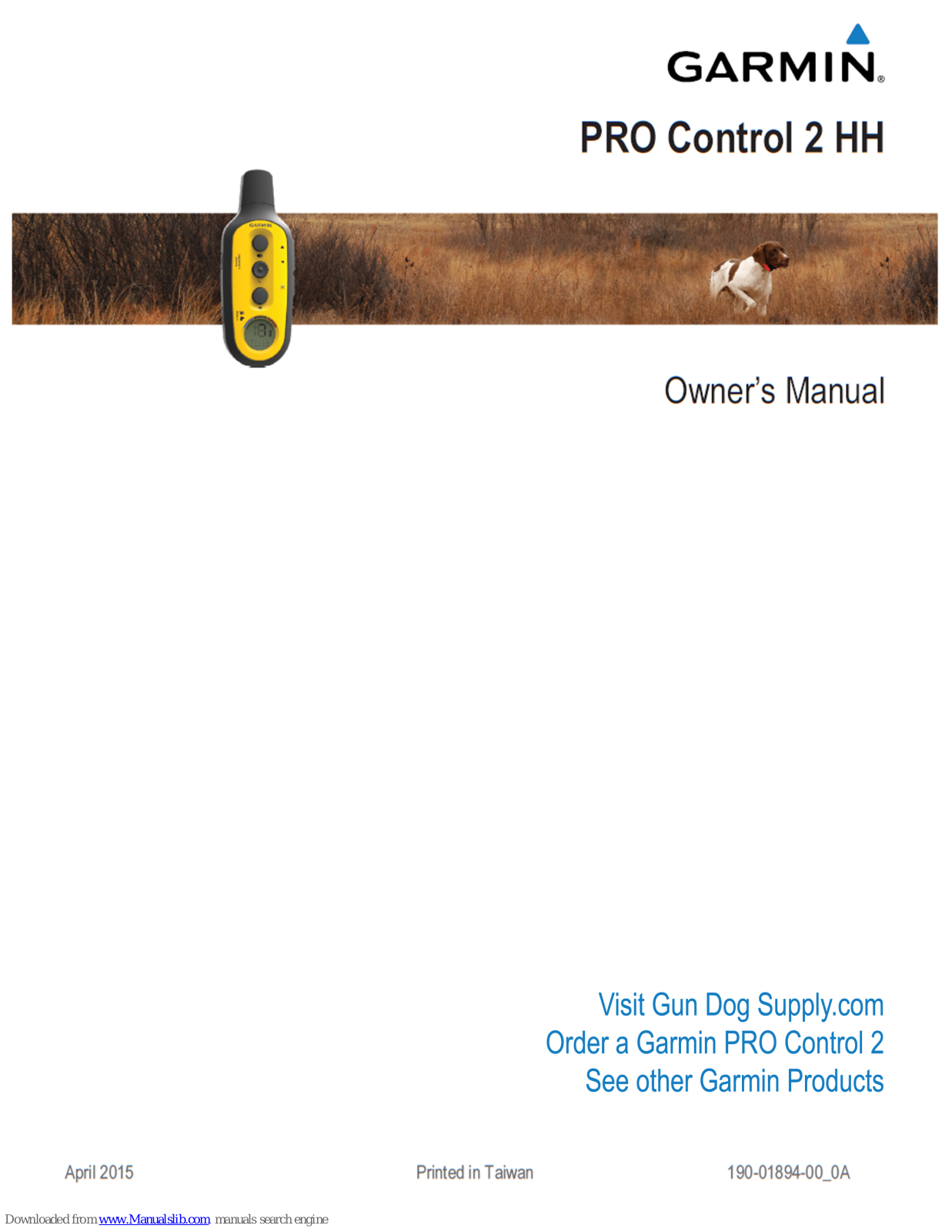 Garmin PRO Control 2 HH Owner's Manual