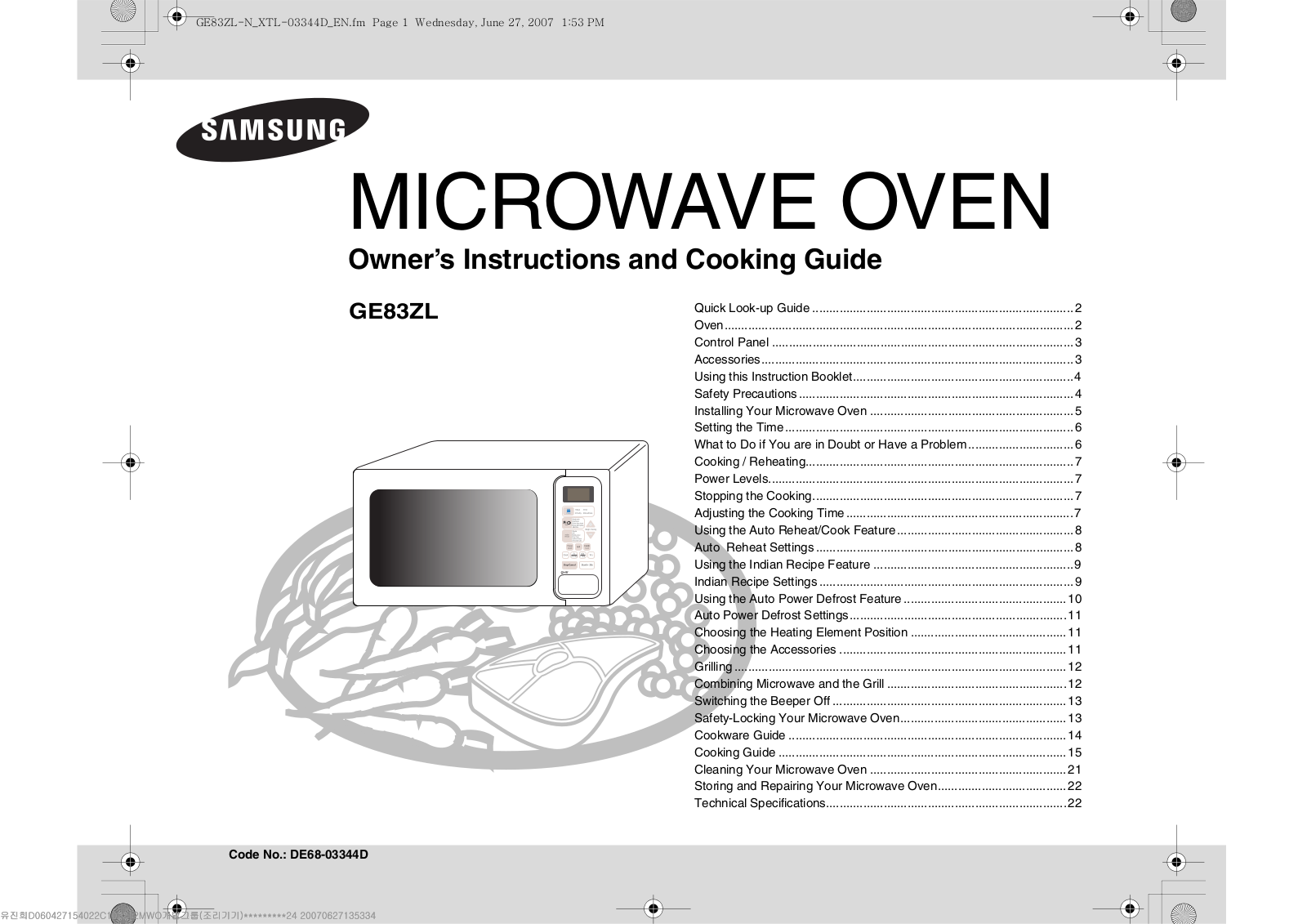 Samsung GE83ZL-E, GE83ZL User Manual